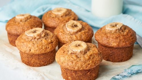 Muffins de banana e aveia