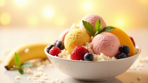 Sorvete natural de frutas