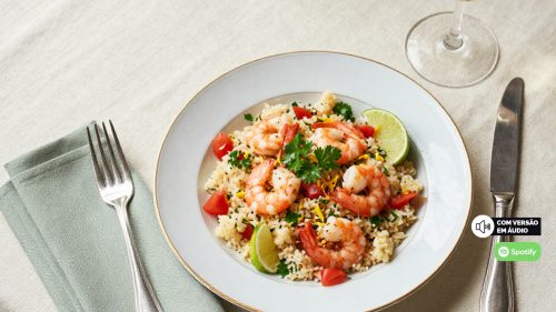 Arroz de couve-flor com camarão e a revolução dos substitutos de carboidratos