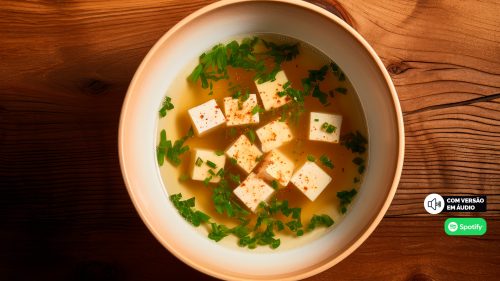 Sopa de missô com cogumelos shiitake: o encontro do umami com o prazer de comer