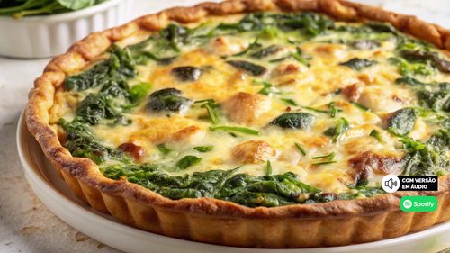 Quiche de espinafre e ricota sem glúten: uma herança da Lorena na sua mesa